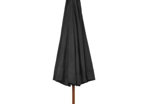 Umbrelă de soare de exterior, stâlp din lemn, antracit, 330 cm - 3/5