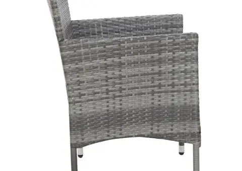 Set mobilier de grădină cu perne, 4 piese, gri, poliratan - 4/5