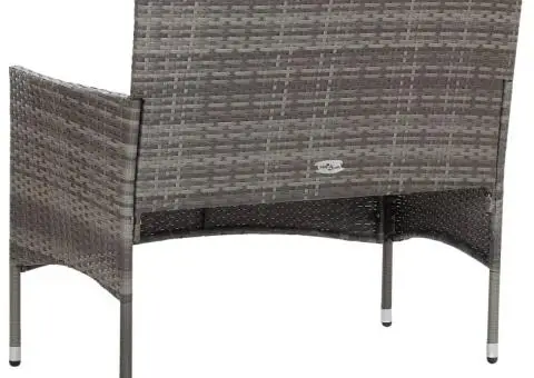 Set mobilier de grădină cu perne, 4 piese, gri, poliratan - 5/5