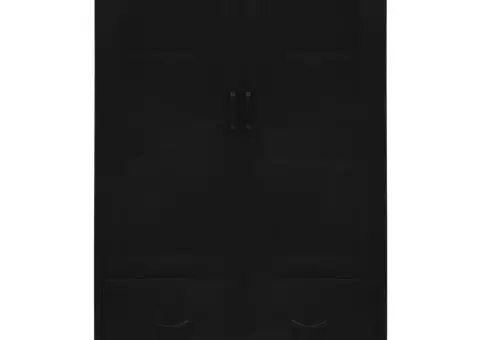 Dulap birou cu uși de plasă negru 75x40x120 cm oțel industrial - 4/5