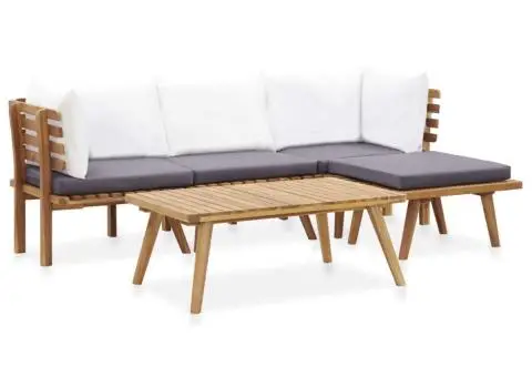 Set mobilier de grădină, 5 piese, lemn masiv de acacia - 1/5