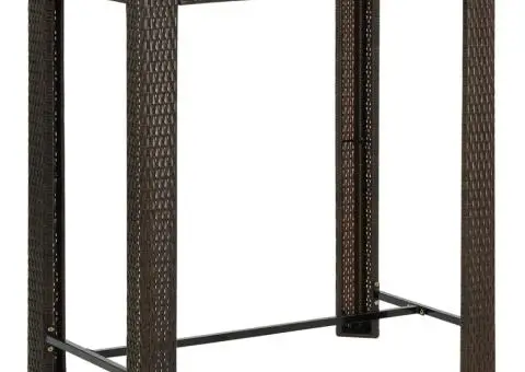 Masă de bar de grădină, maro, 100 x 60,5 x 110,5 cm, poliratan - 1/5