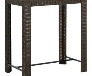 vidaXL Masă de bar de grădină, maro, 100 x 60,5 x 110,5 cm, poliratan