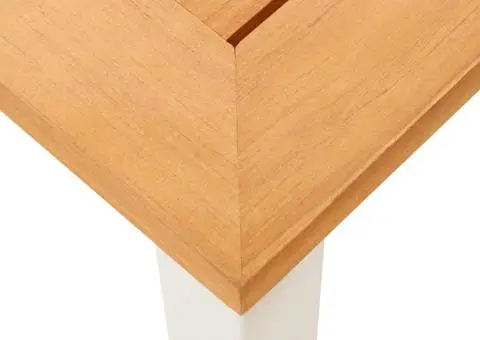 Masă de grădină, 150x150x75 cm, lemn masiv tec & oțel inoxidabil - 4/5