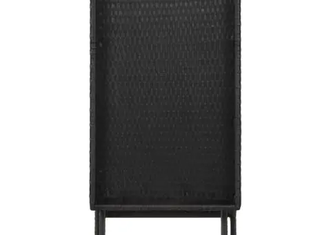 Masă pliabilă, negru, 80 x 45 x 75 cm, poliratan - 4/5