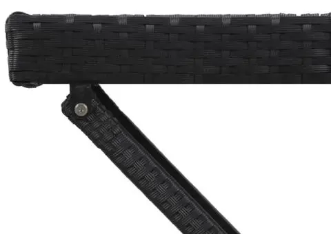 Masă pliabilă, negru, 80 x 45 x 75 cm, poliratan - 5/5