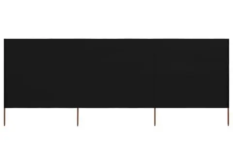 Paravan anti-vânt cu 3 panouri, negru, 400 x 160 cm, textil - 1/5