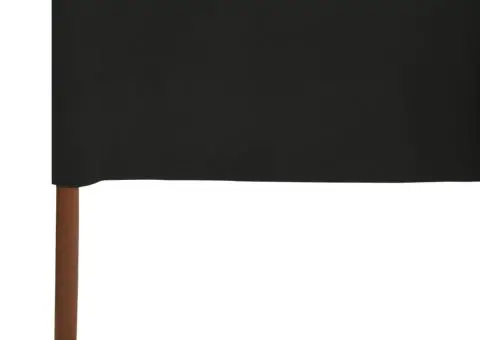Paravan anti-vânt cu 3 panouri, negru, 400 x 160 cm, textil - 5/5