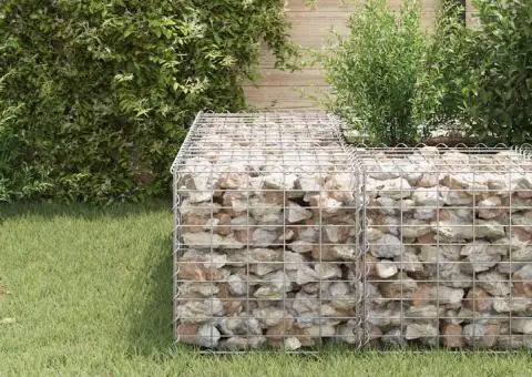 Strat înălțat cub gabion, 50 x 50 x 50 cm, sârmă de oțel - 1/5