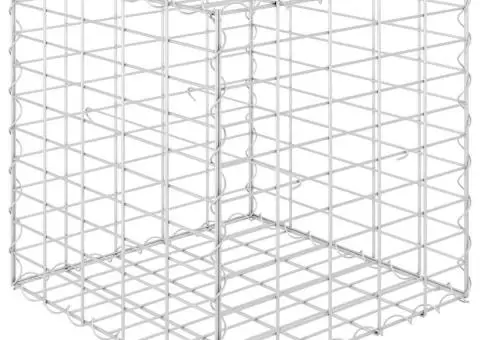 Strat înălțat cub gabion, 50 x 50 x 50 cm, sârmă de oțel - 2/5