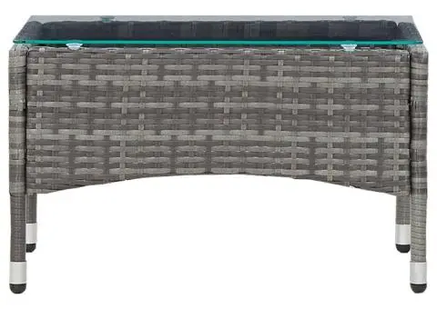 Măsuță de cafea, gri, 60 x 40 x 36 cm, poliratan - 2/5