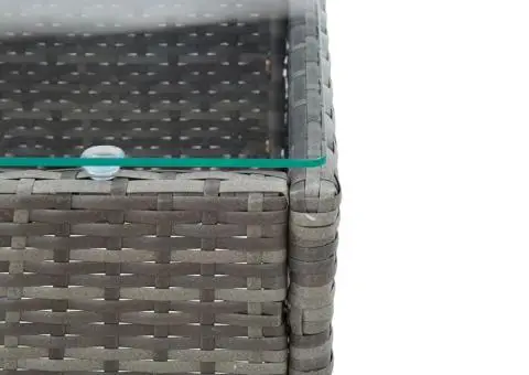 Măsuță de cafea, gri, 60 x 40 x 36 cm, poliratan - 4/5