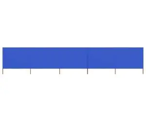 vidaXL Paravan anti-vânt cu 5 panouri, azur, 600 x 80 cm, textil