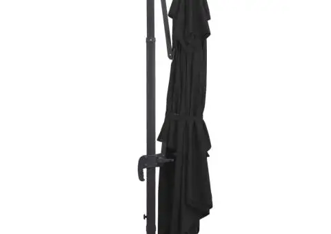 Umbrelă suspendată cu LED și stâlp aluminiu negru 400x300 cm - 5/5