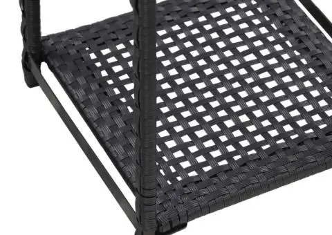 Raft de depozitare, negru, 30 x 30 x 150 cm, poliratan - 4/5