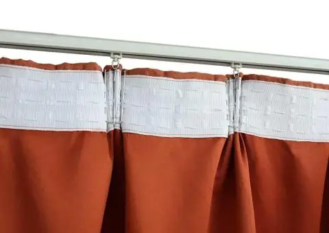 Draperii opace cu cârlige, 2 buc., ruginiu, 140 x 225 cm - 4/5