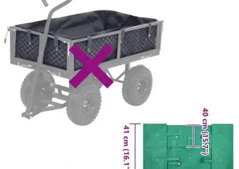 Căptușeală cărucior de grădină, verde, material textil - 3/3