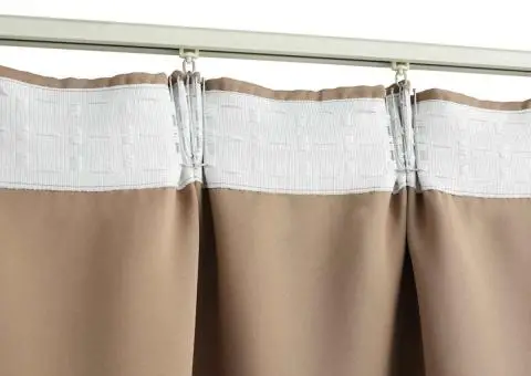 Draperie opacă, gri taupe, 290 x 245 cm, cu cârlige - 4/5