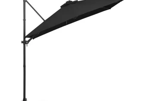 Umbrelă în consolă cu LED, stâlp din oțel, negru, 250x250 cm - 4/5