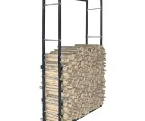 vidaXL Rastel pentru lemne de foc, negru, 80x25x150 cm, oțel