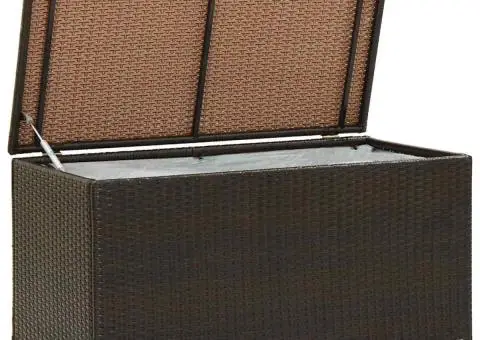 Ladă de depozitare de grădină, maro, 100x50x50 cm, poliratan - 2/5