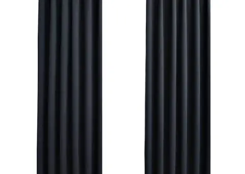 Draperii opace cu cârlige, 2 buc., antracit, 140 x 175 cm - 2/5