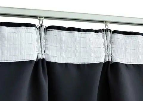 Draperii opace cu cârlige, 2 buc., antracit, 140 x 175 cm - 4/5