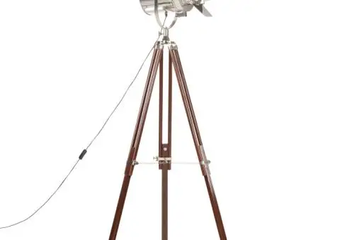 Lampă de podea cu trepied, 180 cm, lemn masiv de mango - 1/5