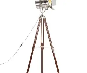 vidaXL Lampă de podea cu trepied, 180 cm, lemn masiv de mango