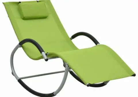 Șezlong cu pernă, verde, textilenă - 1/5