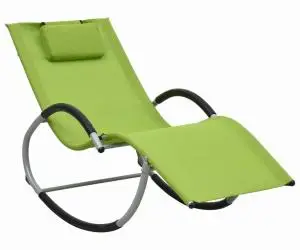 vidaXL Șezlong cu pernă, verde, textilenă