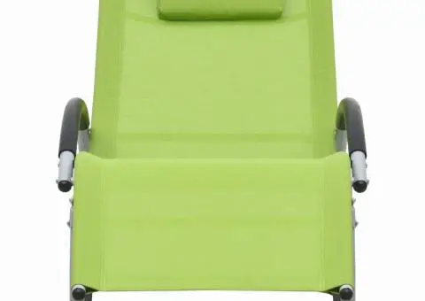 Șezlong cu pernă, verde, textilenă - 2/5