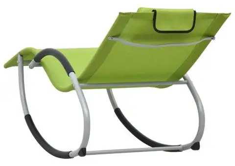 Șezlong cu pernă, verde, textilenă - 4/5