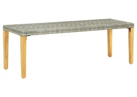 Bancă de grădină, gri, 80 cm, poliratan - 1/5