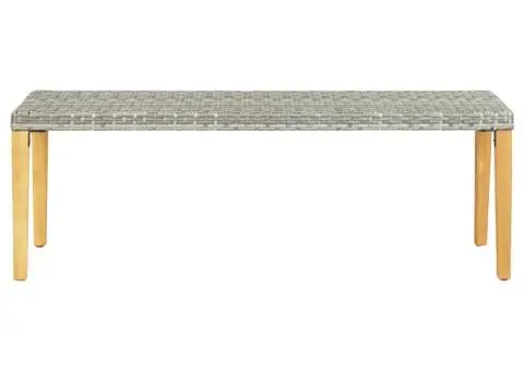Bancă de grădină, gri, 80 cm, poliratan - 2/5