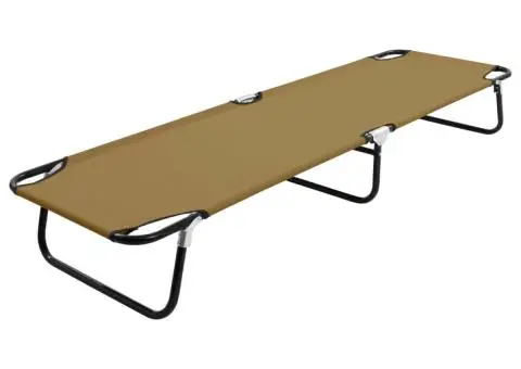 Șezlong pliabil, gri taupe, oțel - 1/5