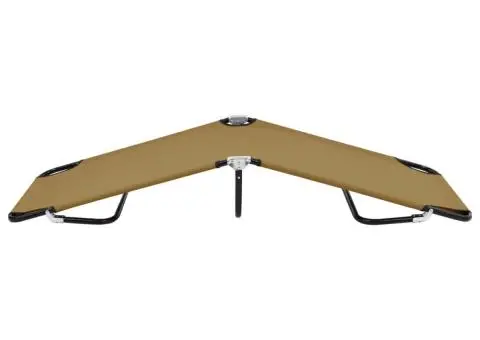 Șezlong pliabil, gri taupe, oțel - 3/5