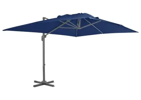 Umbrelă în consolă cu stâlp din aluminiu, albastru azur, 4x3 m - 1/5