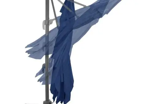 Umbrelă în consolă cu stâlp din aluminiu, albastru azur, 4x3 m - 4/5