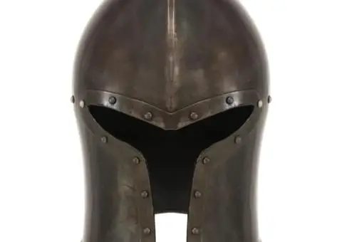 Coif cavaler medieval antic, jocuri pe roluri, argintiu, oțel - 2/5