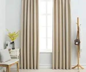 vidaXL Draperii opace cu cârlige, 2 buc., bej, 140 x 245 cm