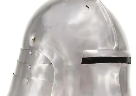 Coif cavaler medieval antic, jocuri pe roluri, argintiu, oțel - 1/5