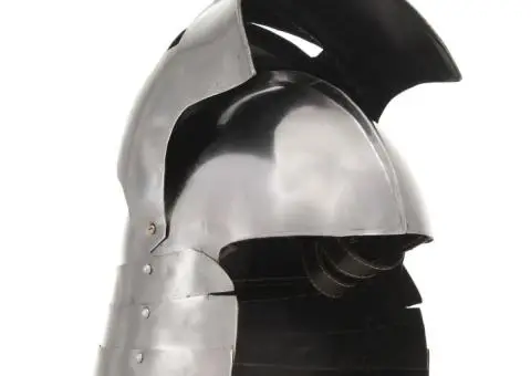 Coif cavaler medieval antic, jocuri pe roluri, argintiu, oțel - 2/5