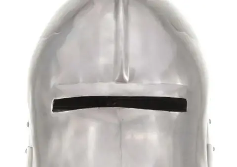 Coif cavaler medieval antic, jocuri pe roluri, argintiu, oțel - 3/5