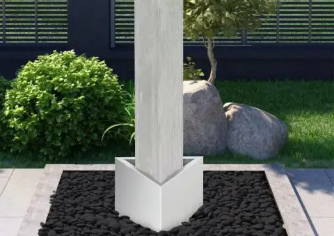 Fântână de grădină, argintiu, 37,7x32,6x110 cm, oțel inoxidabil - 1/5