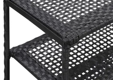 Pantofar, negru, 50x30x120 cm, poliratan - 4/5