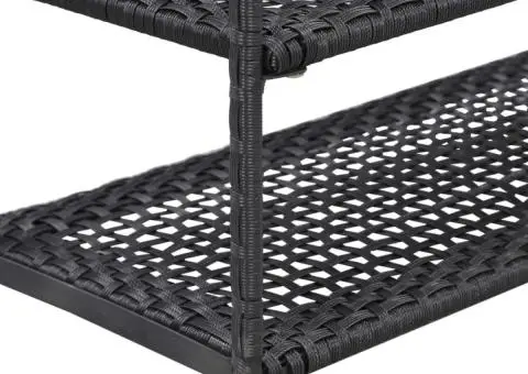 Pantofar, negru, 50x30x120 cm, poliratan - 5/5