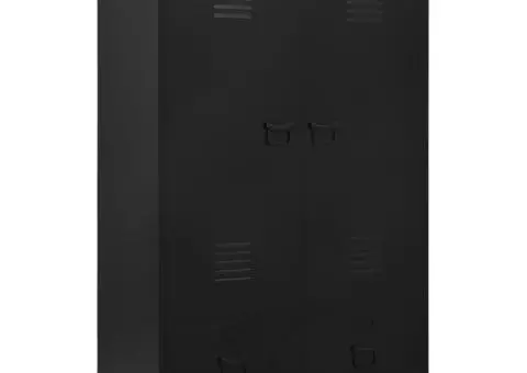 Șifonier, negru, 90 x 40 x 140 cm, oțel, industrial - 2/5