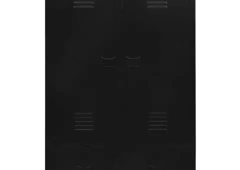 Șifonier, negru, 90 x 40 x 140 cm, oțel, industrial - 5/5