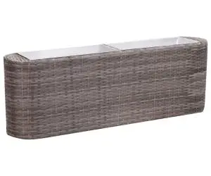 vidaXL Strat înălțat de grădină gri 120x24x40 cm poliratan